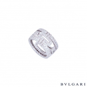 Bvlgari White Gold Diamond Set Parentesi Ring